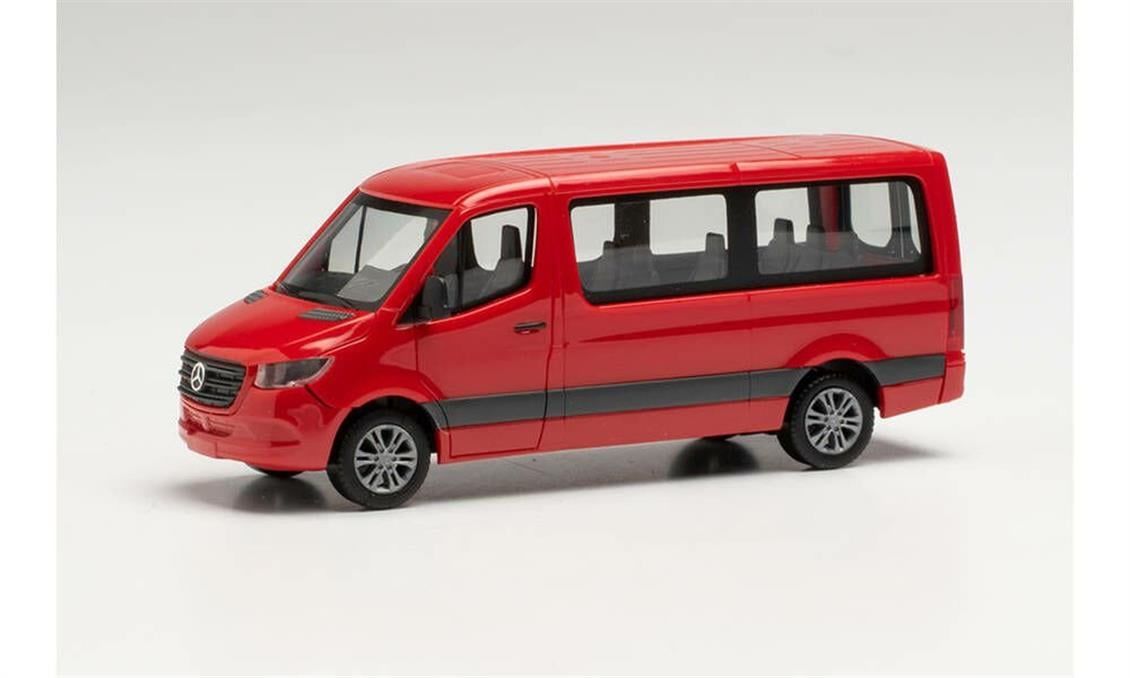 Herpa 096478 1/87 Ölçek, MB Sprinter 18 m3, Kırmızı, Sergilemeye Hazır Model Araç