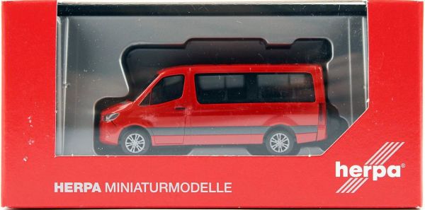 Herpa 096478 1/87 Ölçek, MB Sprinter 18 m3, Kırmızı, Sergilemeye Hazır Model Araç