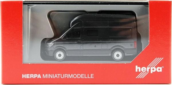 Herpa 096324 1/87 Ölçek, VW Crafter HD Van, Koyu Gri, Sergilemeye Hazır Model Araç