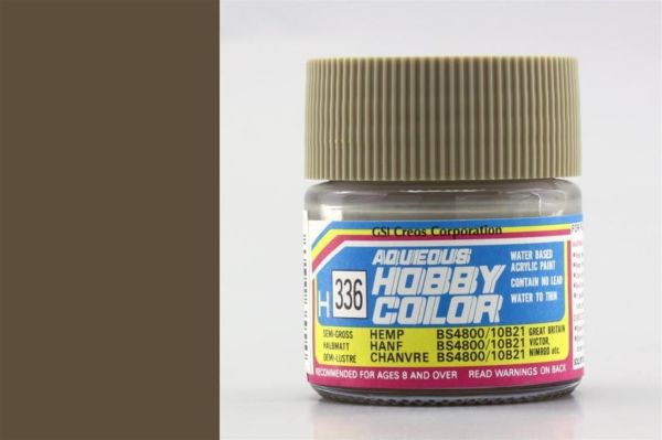 Mr.Hobby H-336 10 ml. Semi Gloss Hemp, Aqueous Serisi Model Boyası