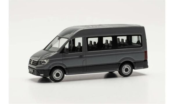 Herpa 094252-002 1/87 Ölçek, VW Crafter Minibüs, Koyu Gri, Sergilemeye Hazır Model Araç