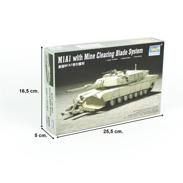 Trumpeter 07277 1/72 Ölçek, M1A1 Mayın Temizleme Aparatlı Tank, Plastik Model Kiti