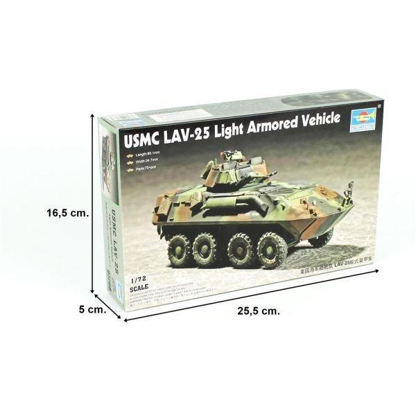 Trumpeter 07268 1/72 Ölçek, LAV-25 (8X8) Hafif Zırhlı Araç, Plastik Model Kiti