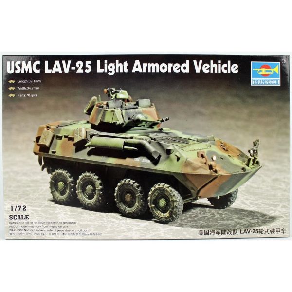 Trumpeter 07268 1/72 Ölçek, LAV-25 (8X8) Hafif Zırhlı Araç, Plastik Model Kiti