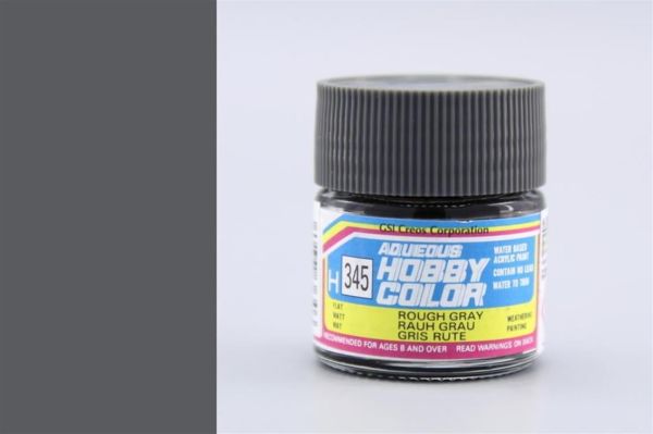 Mr.Hobby H-345 10 ml. Rough Gray, Aqueous Serisi Model Boyası