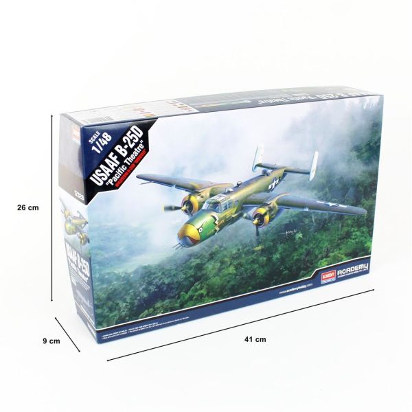 Academy 12328 1/48 Ölçek, USAAF B-25D (Pacific Theatre) Savaş Uçağı, Plastik Model kiti