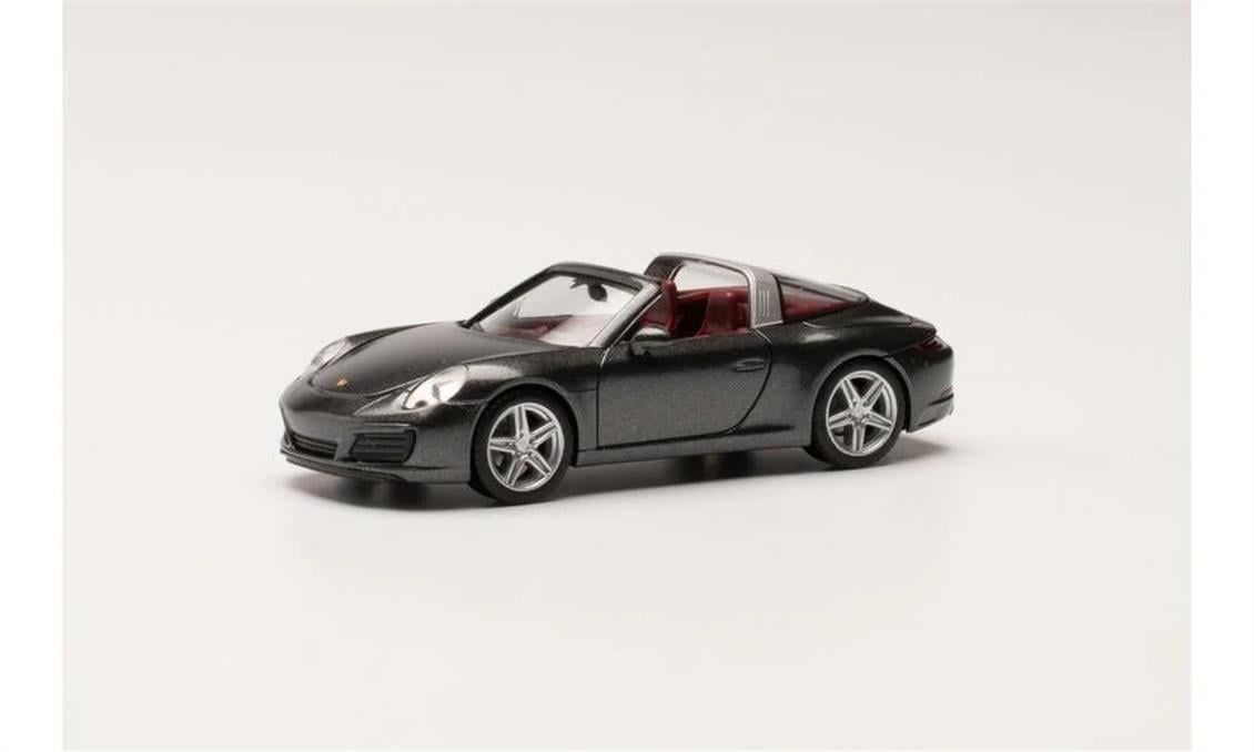 Herpa 038867-002 1/87 Ölçek, Porsche 911 Targa 4, Gri, Sergilemeye Hazır Model Araç