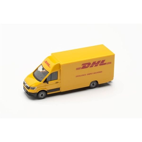 Herpa 097567 1/87 Ölçek, MAN TGE, Kabinli ve DHL Logolu Karrgo Kamyoneti, Sergilemeye Hazır Model Araç