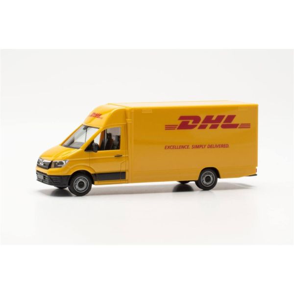 Herpa 097567 1/87 Ölçek, MAN TGE, Kabinli ve DHL Logolu Karrgo Kamyoneti, Sergilemeye Hazır Model Araç