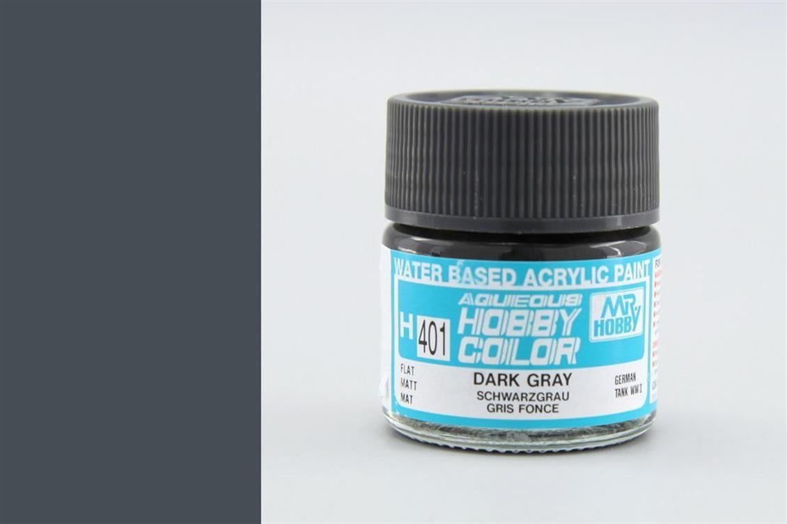 Mr.Hobby H-401 10 ml. Dark Gray, Aqueous Serisi Model Boyası