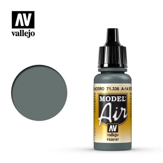 VALLEJO 71336 17 ML. A-14 STEEL GREY, MODEL AİR SERİSİ MODEL BOYASI