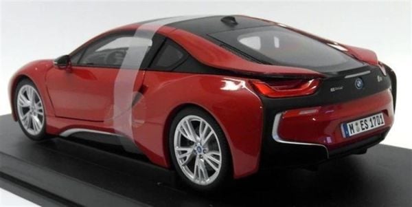 Paragon 97085 1/18 Ölçek, BMW i8 Protonic Red Sergilemeye Hazır Metal Araba Modeli