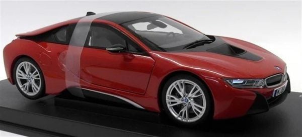 Paragon 97085 1/18 Ölçek, BMW i8 Protonic Red Sergilemeye Hazır Metal Araba Modeli