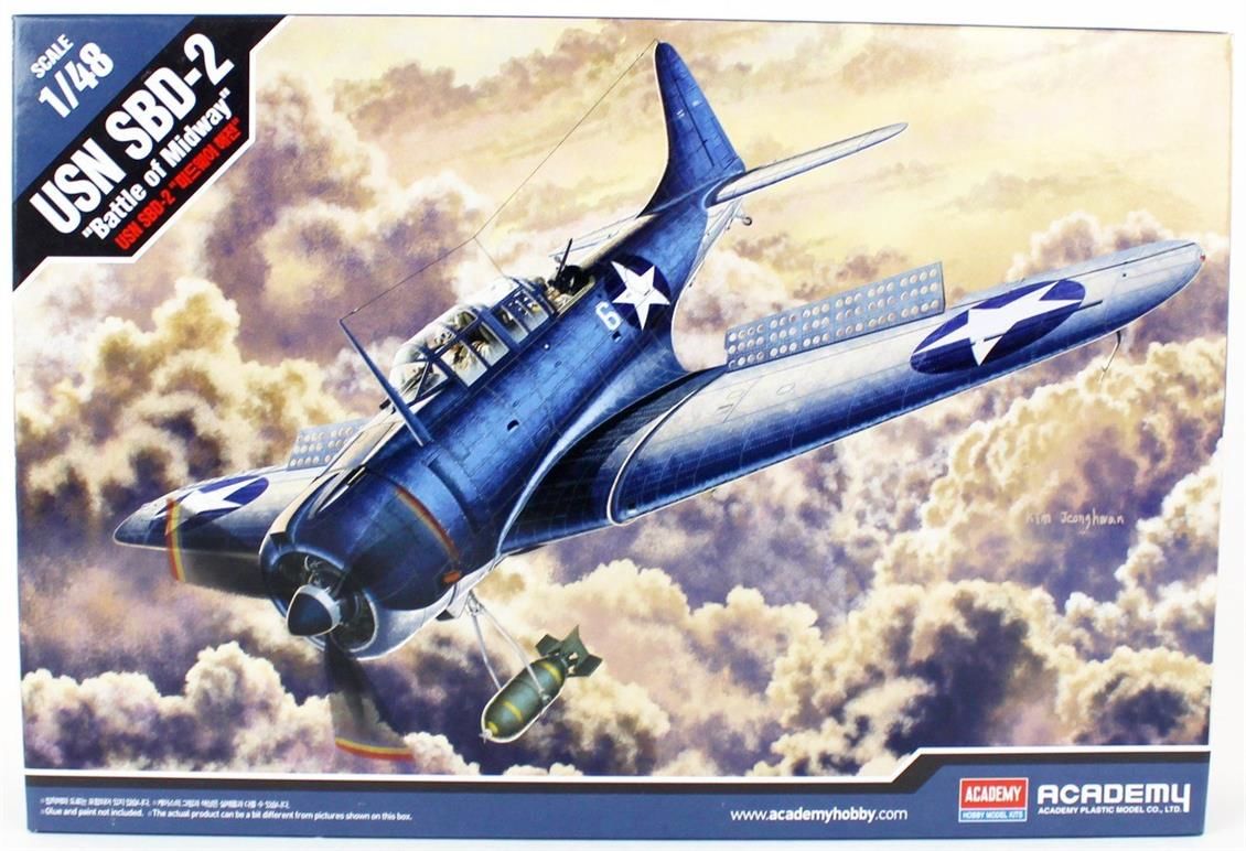 Academy 12335 1/48 Ölçek, USN SBD-2 (Midway) Savaş Uçağı, Plastik Model kiti