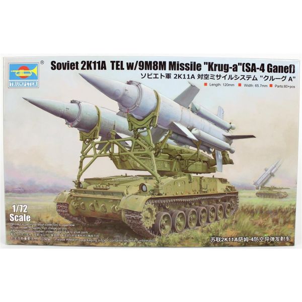 Trumpeter 07178 1/72 Ölçek, Sovyet 2K11A Tankı ve 9M8M  Krug-a (SA-4 Ganef) Füze Sistemi, Plastik Model Kiti