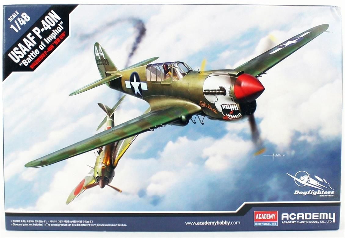 Academy 12341 1/48 Ölçek, USAAF P-40N (Battle ofImphal) Savaş Uçağı, Plastik Model kiti