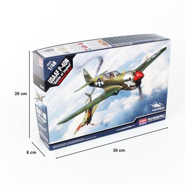 Academy 12341 1/48 Ölçek, USAAF P-40N (Battle ofImphal) Savaş Uçağı, Plastik Model kiti