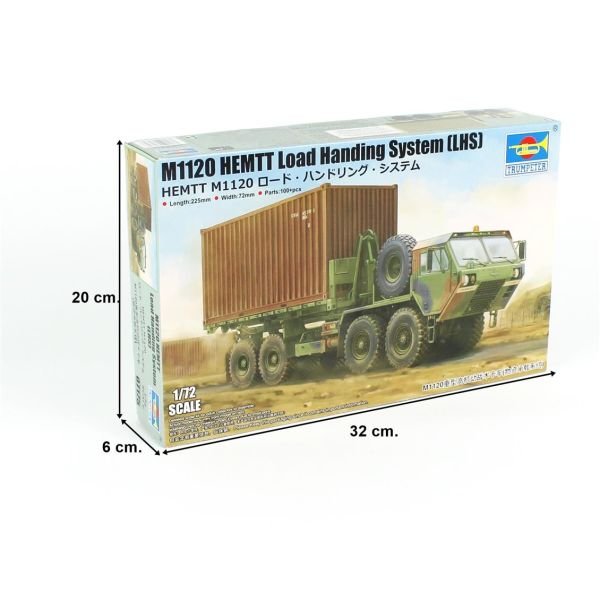 Trumpeter 07175 1/72 Ölçek, M1120 HEMTT (LHS) Konteyner Taşıma Kamyonu, Plastik Model Kiti