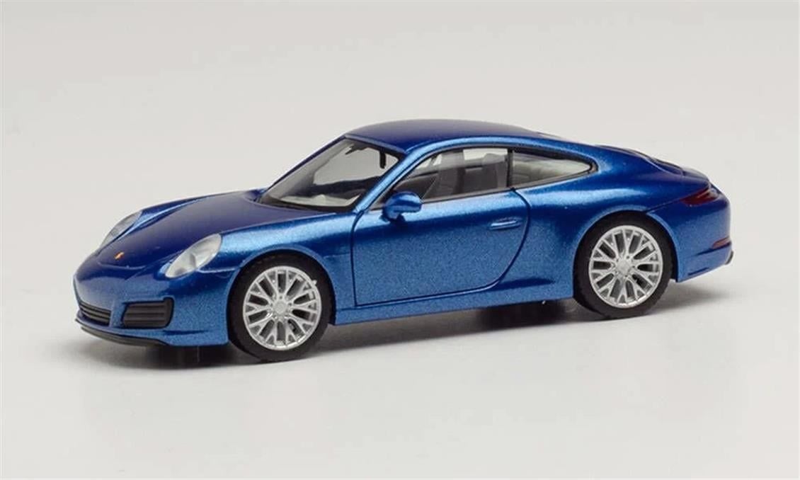 Herpa 038546-002 1/87 Ölçek, Porsche911 Carrera2S Coupe, Mavi, Sergilemeye Hazır Model Araç