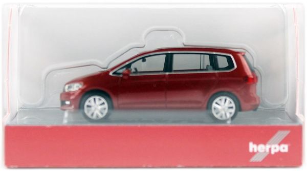 Herpa 038492-004 1/87 Ölçek, VW Touran, Kırmızı, Sergilemeye Hazır Model Araç