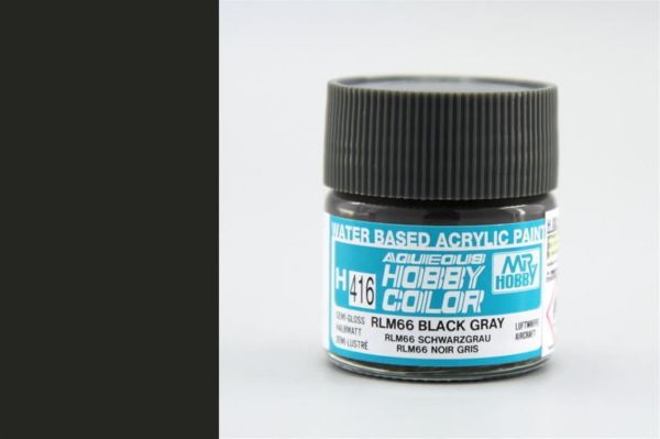 Mr.Hobby H-416 10 ml. RLM66 Black Gray, Aqueous Serisi Model Boyası