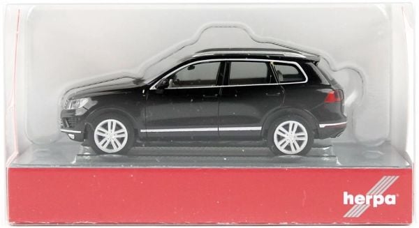 Herpa 038478-002 1/87 Ölçek, VW Touareg, Siyah, Sergilemeye Hazır Model Araç