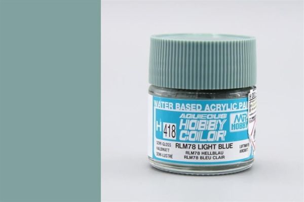 Mr.Hobby H-418 10 ml. RLM78 Light Blue, Aqueous Serisi Model Boyası