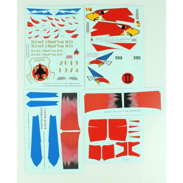 Babibi PB48002 1/48 Ölçek, Jasdf F4-EJ Son Samuray Siyah Phantom Özel, Dekal Çıkartma