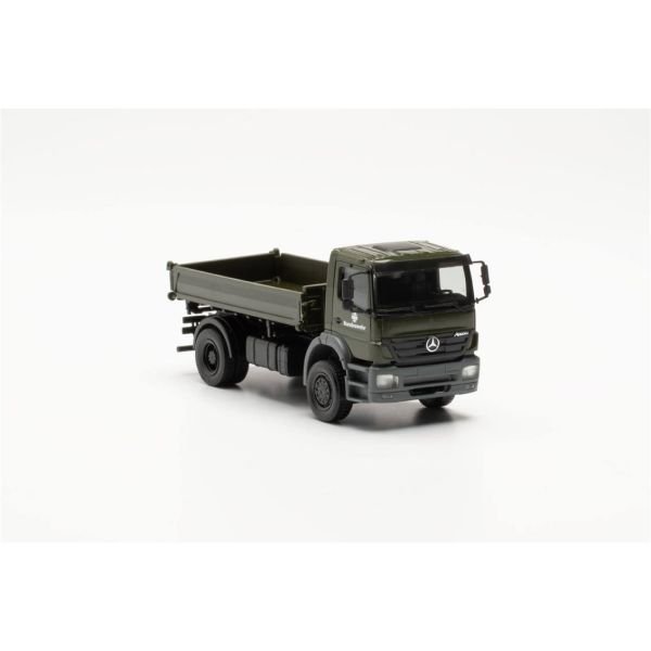 Herpa 746946-002 1/87 Ölçek, Mercedes-Benz Axor Üç yönlü Damperli Askeri Kamyon (Alman Ordusu), Sergilemeye Hazır Model Araç