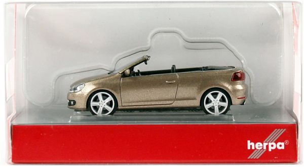 Herpa 034869-002 1/87 Ölçek, VW Golf Cabrio, Altın, Sergilemeye Hazır Model Araç