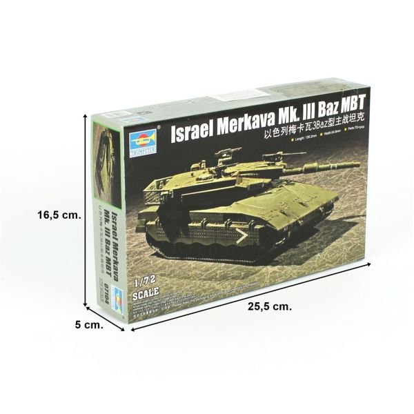 Trumpeter 07104 1/72 Ölçek, lsrail Merkava Mk. lll Baz Ana Muharebe Tankı, Plastik Model Kiti