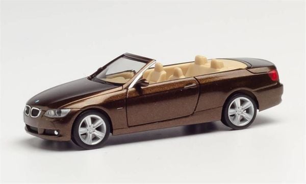 Herpa 033763-002 1/87 Ölçek, BMW 3er Cabrio, Kahve, Sergilemeye Hazır Model Araç