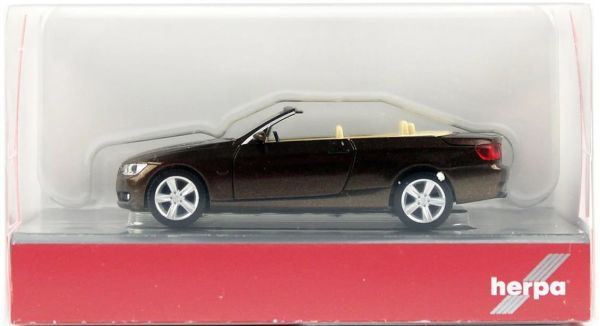 Herpa 033763-002 1/87 Ölçek, BMW 3er Cabrio, Kahve, Sergilemeye Hazır Model Araç