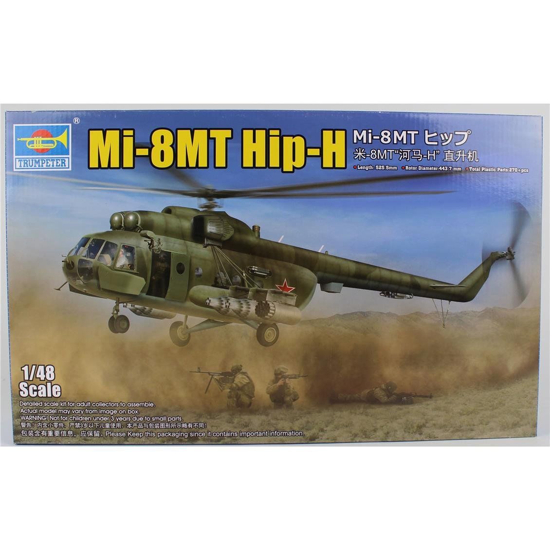 Trumpeter 05815 1/48 Ölçek, Mi-8MT  Hip-H Helikopter, Plastik Model Kiti