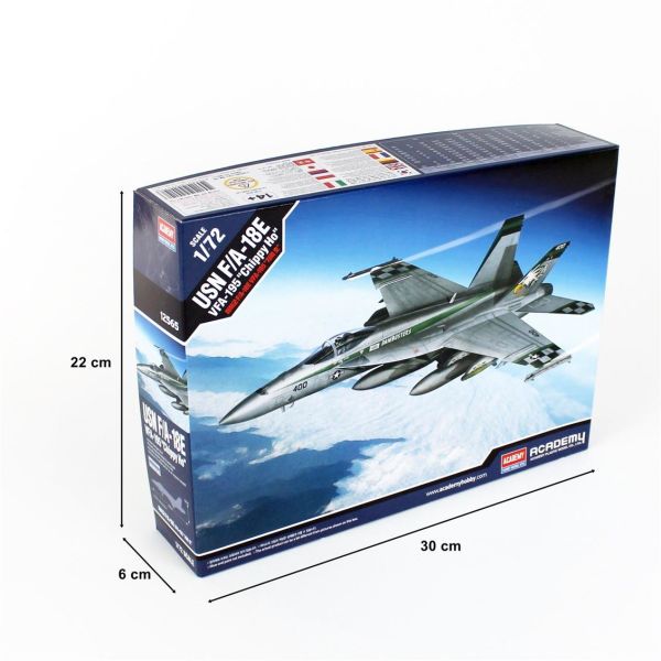 Academy 12565 1/72 Ölçek, USN F/A-18E (VFA-195 Chippy Ho) Savaş Uçağı, Plastik Model kiti