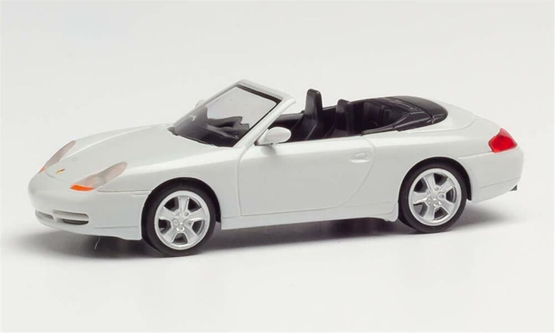 Herpa 032674-002 1/87 Ölçek, Porsche 996 C4 Cabrio, Beyaz, Sergilemeye Hazır Model Araç