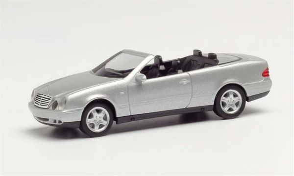 Herpa 032582-002 1/87 Ölçek, MB CLK Cabrio, Metalik Gümüş, Sergilemeye Hazır Model Araç