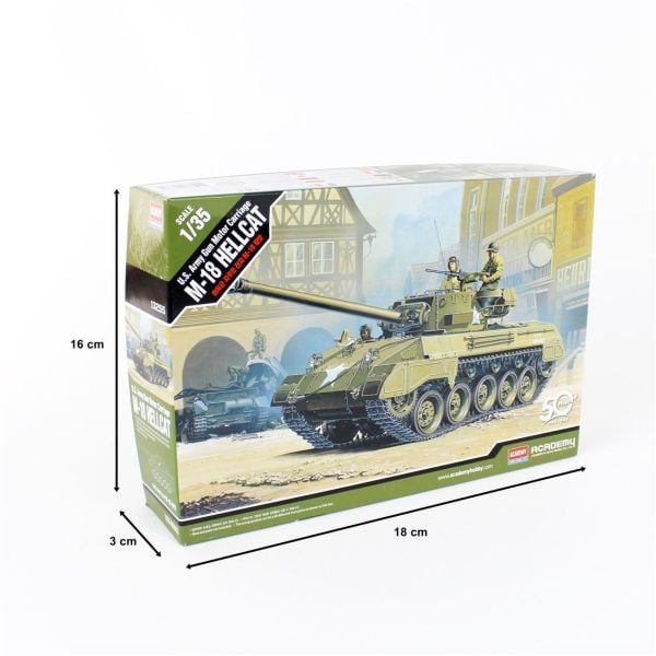 Academy 13255 1/35 Ölçek, US ARMY M-18 Hellcat Tankı, Plastik Model kiti