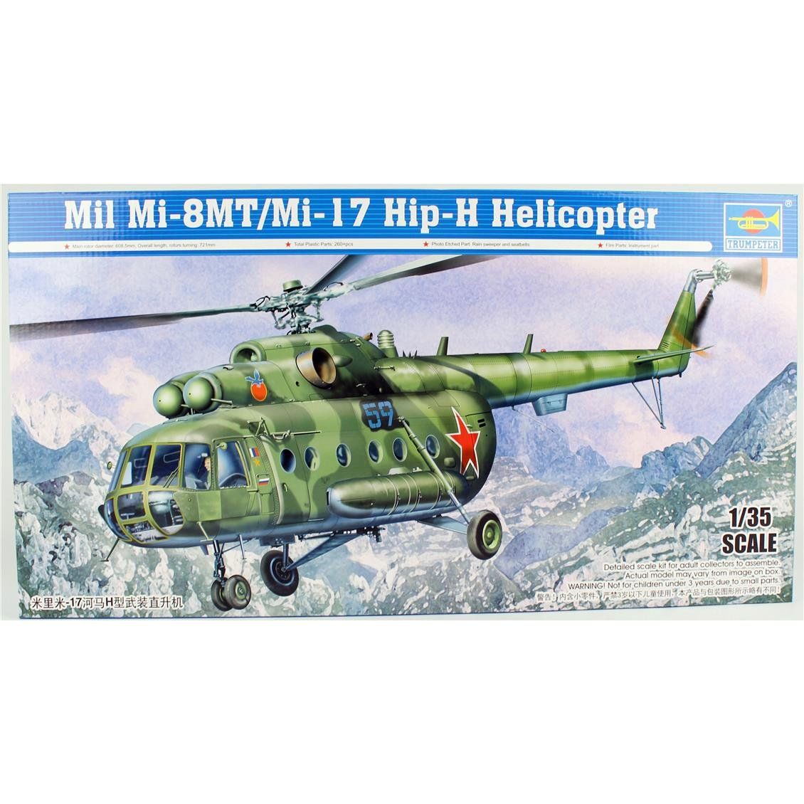 Trumpeter 05102 1/35 Ölçek, Mil Mi-17 Hip-H Helikopter, Plastik Model Kiti