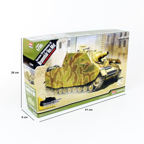 Academy 13525 1/35 Ölçek, German Strumpanzer IV Brummbar (Orta Versiyon) Tankı, Plastik Model kiti