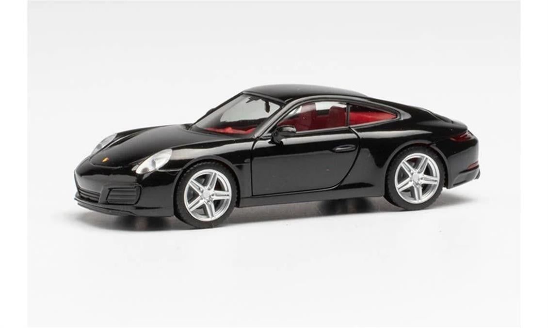 Herpa 028646-002 1/87 Ölçek, Porsche 911 Carrera 4S,Siyah, Sergilemeye Hazır Model Araç