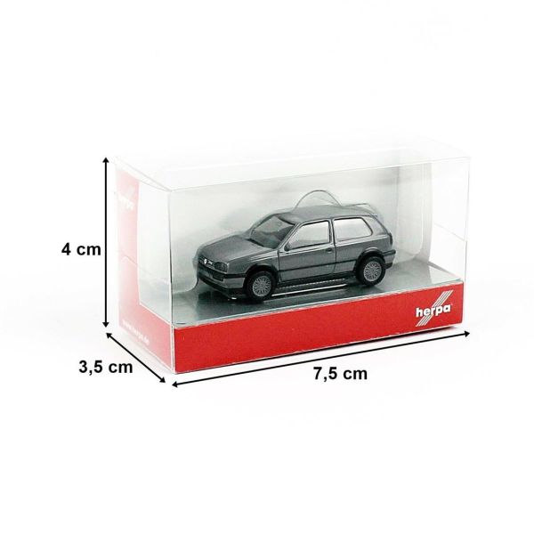 Herpa 024075-002 1/87 Ölçek, VW Golf III VR6, Gri, Sergilemeye Hazır Model Araç