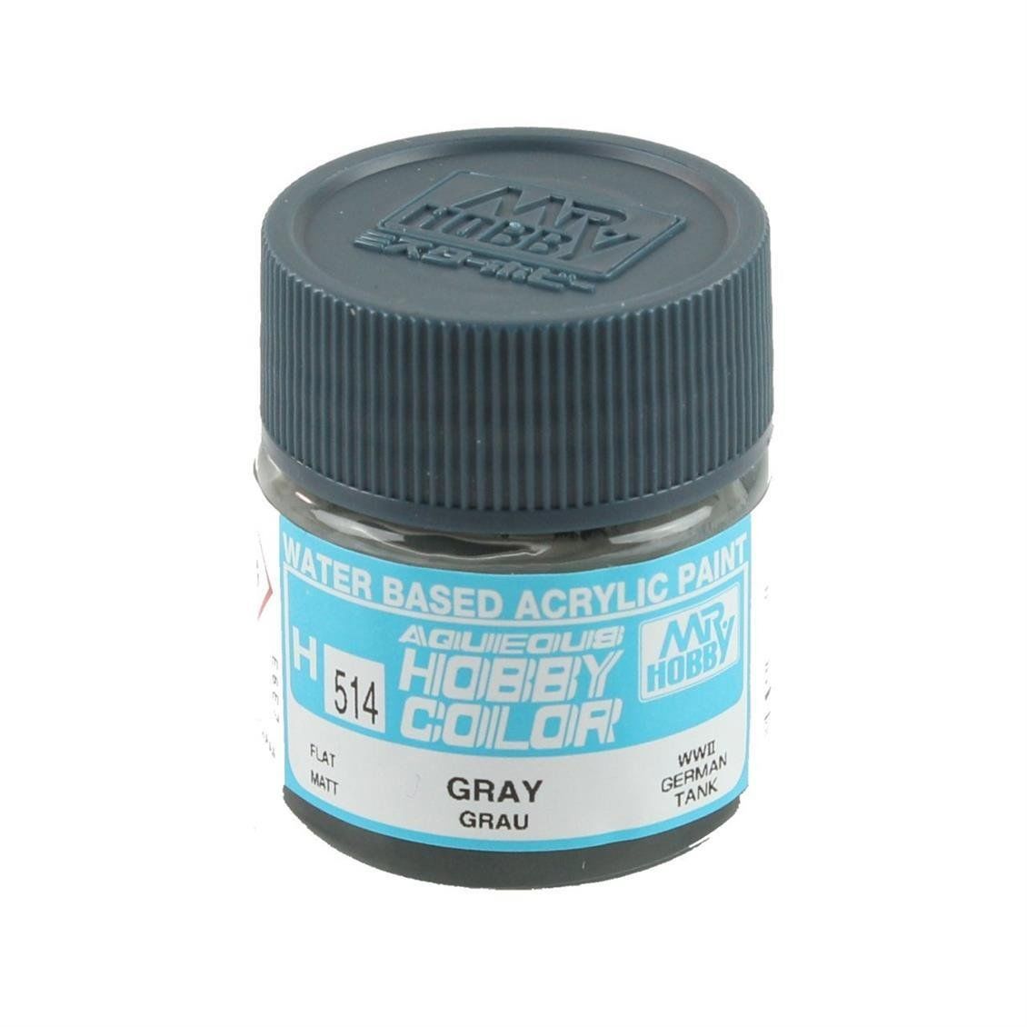 Mr.Hobby H-514 10 ml. Gray (Grau), Aqueous Serisi Model Boyası