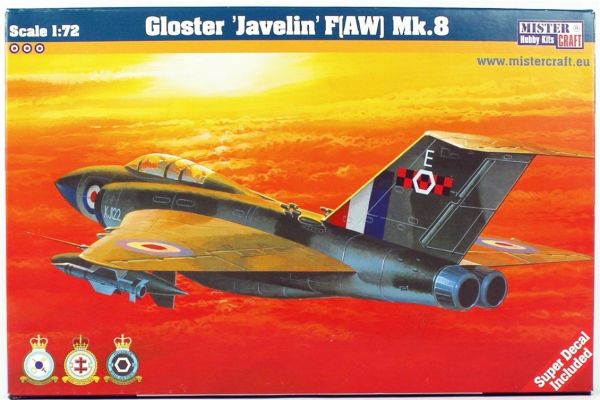 Mistercraft D043 1/72 Ölçek, Gloster Javelin FAW Mk.8 Savaş Uçağı, Plastik Model kiti