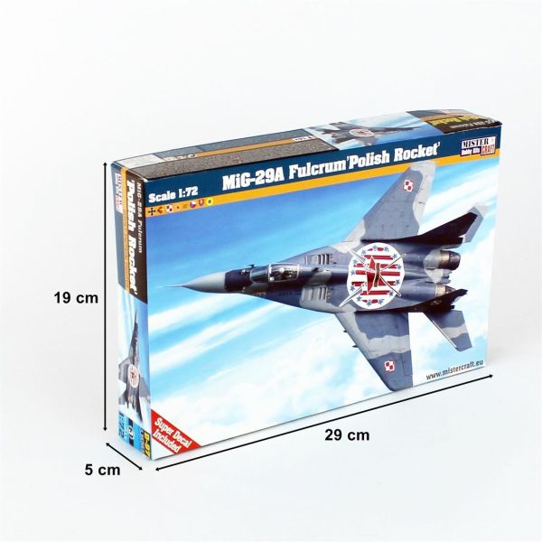 Mistercraft D097 1/72 Ölçek, MIG-29A Fulcrum Polish Rocket Savaş Uçağı, Plastik Model kiti