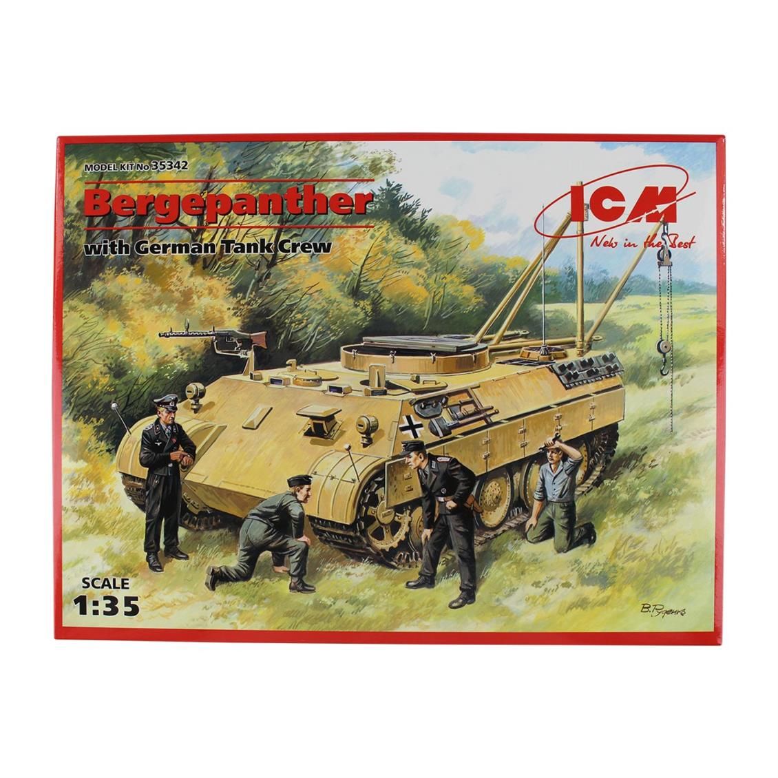 ICM 35342 1/35 Ölçek, Bergepanther with German Tank Crew 4 fi