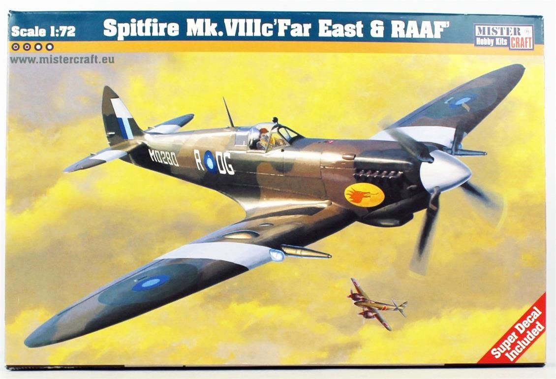 Mistercraft D178 1/72 Ölçek, Spitfire Mk. VIIIC Far East & RAAF Savaş Uçağı, Plastik Model kiti