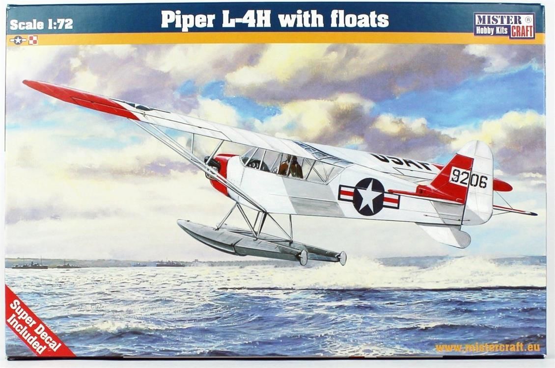 Mistercraft D254 1/72 Ölçek, Piper L-4H Deniz Uçağı, Plastik Model kiti