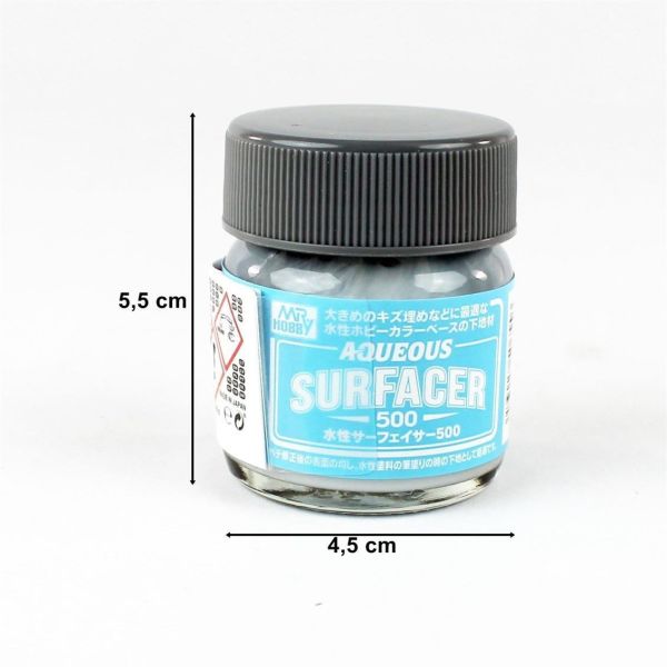 Mr.Hobby HSF-04 40 ml. Aqueous Serisi, Surfacer 500, Gri, Astar Model Boyası