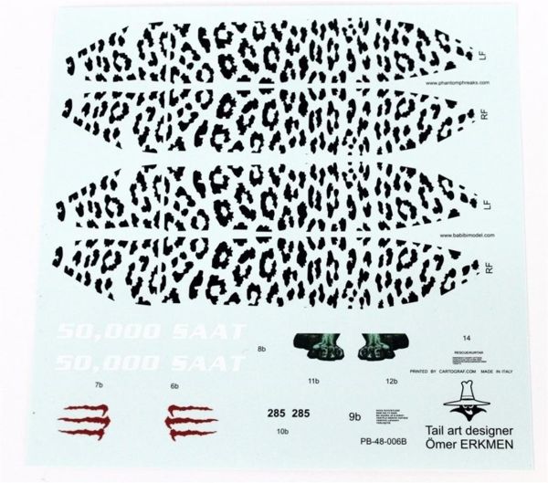 Babibi PB48006 1/48 Ölçek, Tuaf F-4E, 111.Panter Filo 50000.Saat, Dekal Çıkartma